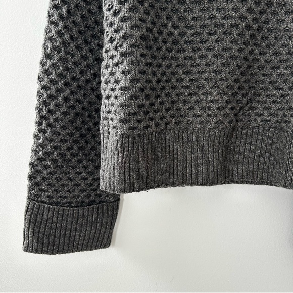 J. Crew Honeycomb Mockneck Sweater in Wool Blend Charcoal NWT Size Medium - Picture 7 of 14
